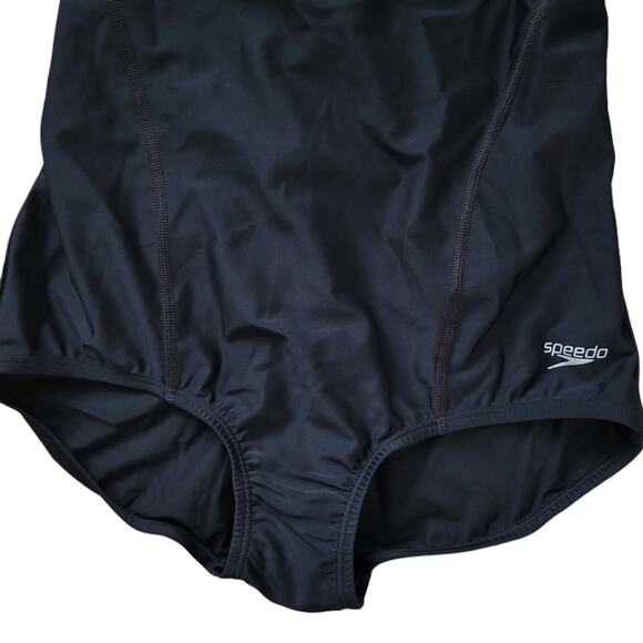 Speedo Conservative Ultraback  Princess Seam Black One Pc Swimsuit Women Sz 10 - Picture 6 of 10